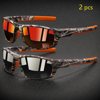 2 stück Mode Vintage Polarisierte Sport Sonnenbrille Männer Frauen Angeln Laufen Radfahren Bergsteigen Sonnenbrille UV400 Brillen