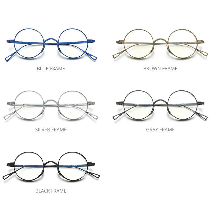 FONEX Reines Titan Brille Männer Retro Runde Optische Brillen Frauen 2021 Neue Vintage Myopie Optische Rahmen Brillen F85644