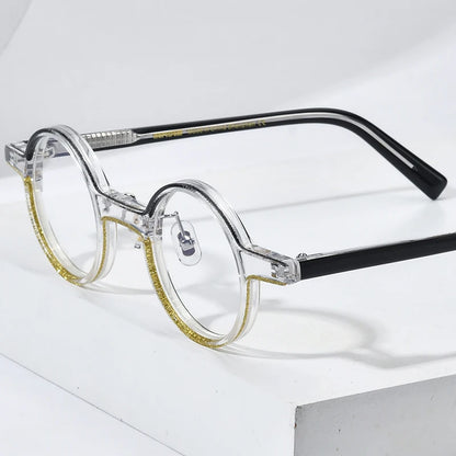 HEPIDEM Powder Acetate Glasses Men Retro Vintage Round Eyeglasses 2022 Women Spectacles Eyewear 9310