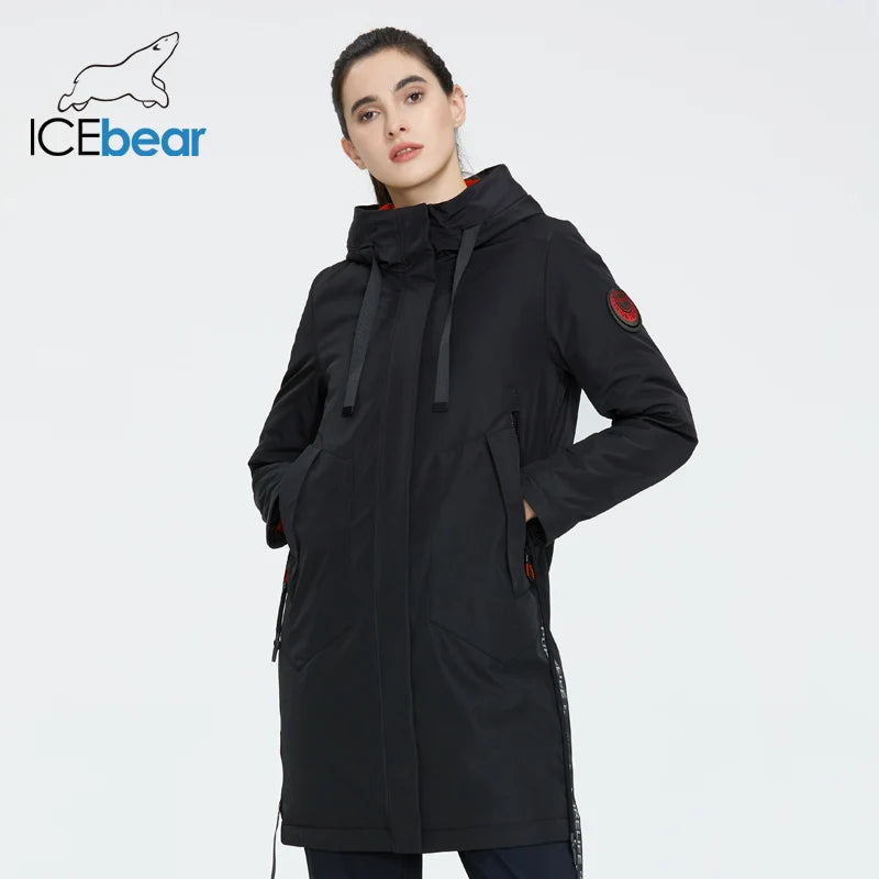 ICEbear 2023 new fall women's coat with a hood casual wear quality fashion autumn parka  brand clothing GWC20035D