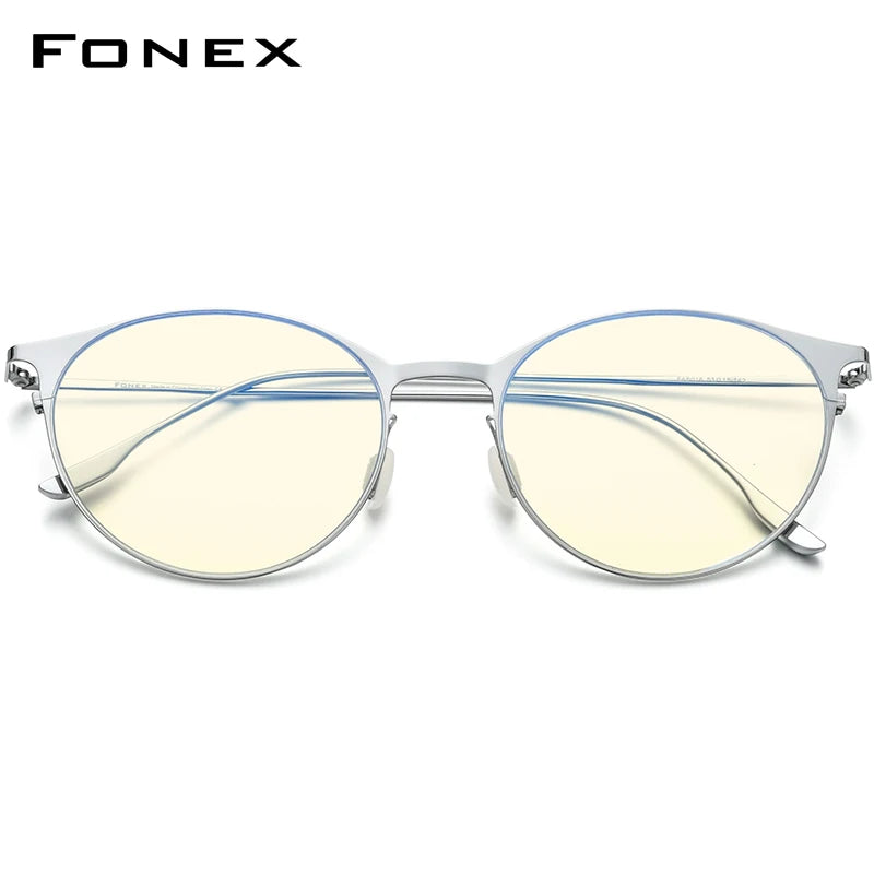 FONEX Anti Blue Light Blocking Glasses Women Brand Designer 2020 New Vintage Round Antiblue Rays Computer Eyeglasses Men FAB016