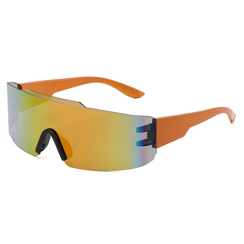 Lunettes de soleil tendance une pièce punk pour femmes et hommes, nouvelle marque de luxe, lunettes de soleil Y2K Future Sense, lunettes colorées, UV400 Oculos