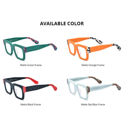 HEPIDEM Matte Acetate Glasses Men 2023 New Wide-Leg Square Women Eyeglasses Spectacles Eyewear H9288