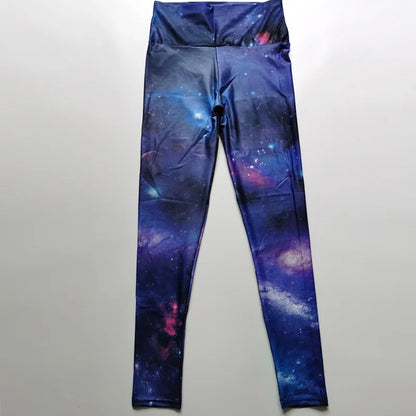 FCCEXIO Galaxy Planet Pattern Print Women Pants Push Up Running Sports Sexy Leggings Slim Pants New Trousers Fitness Legging