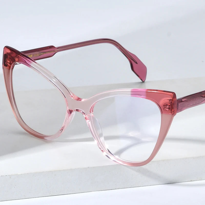 HEPIDEM Multicolor Acetate Glasses Women Designer Cat Eye Eyeglasses Ladies Cateye Spectacle Eyewear 9251