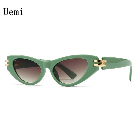 New Fashion Green Cat Eye Women Sunglasses For Men Vintage Luxury Modern Female Sun Glasses Shades UV400 Eyeglasses