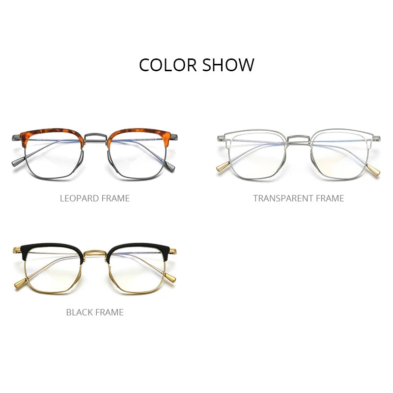 FONEX Acetate Titanium Glasses Men Retro Square Eyeglasses Frame Women 2022 Vintage Eyewear F85661