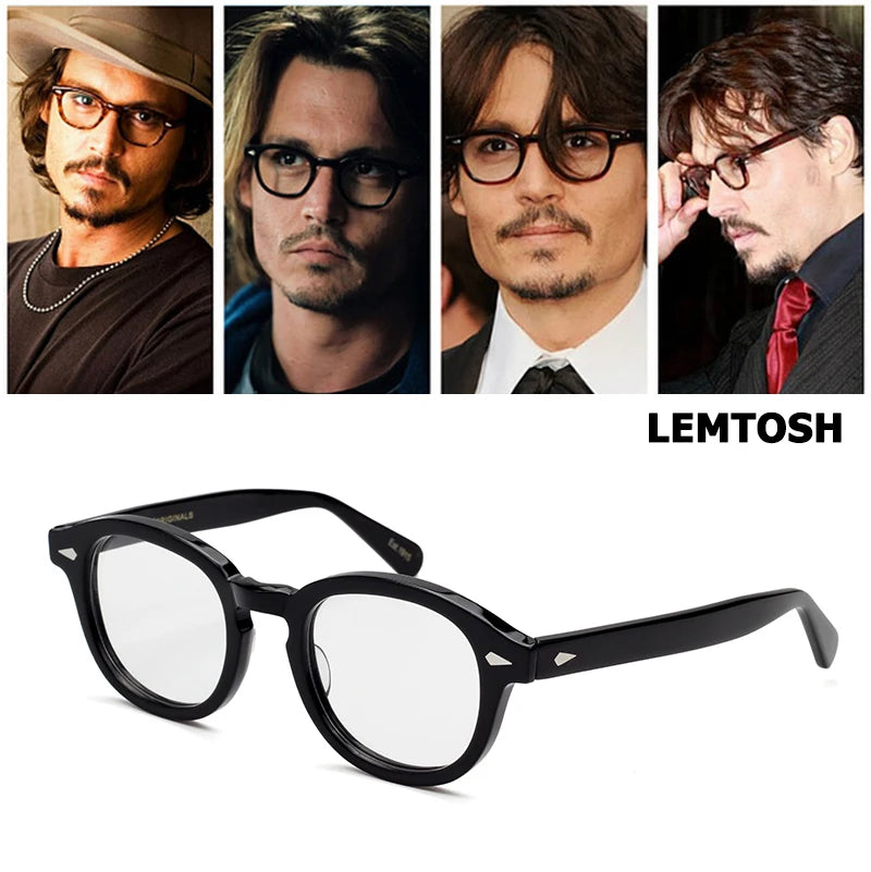 Glasses frame for men and women Johnny Depp Lemtosh vintage glasses computer acetate glasses frame for men's transparent lenses