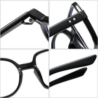 SHAUNA Retro Unique Square Round Glasses Frame Women Clear Lens Spring Hinge Double Color Optical Frame