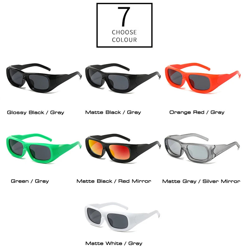 SHAUNA Retro Square Candy Color Women Sunglasses Fashion Outdoor Sport Mirror Shades UV400 Men Punk Sun Glasses