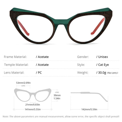 Monture de lunettes en acétate HEPIDEM pour femmes, nouvelle mode rétro 2024, lunettes œil de chat, lunettes H9369