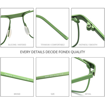 FONEX Titanium Eyeglasses Men Full Rim Classic Square Eyewear 2020 New Male Frame Korea Glasses 8550