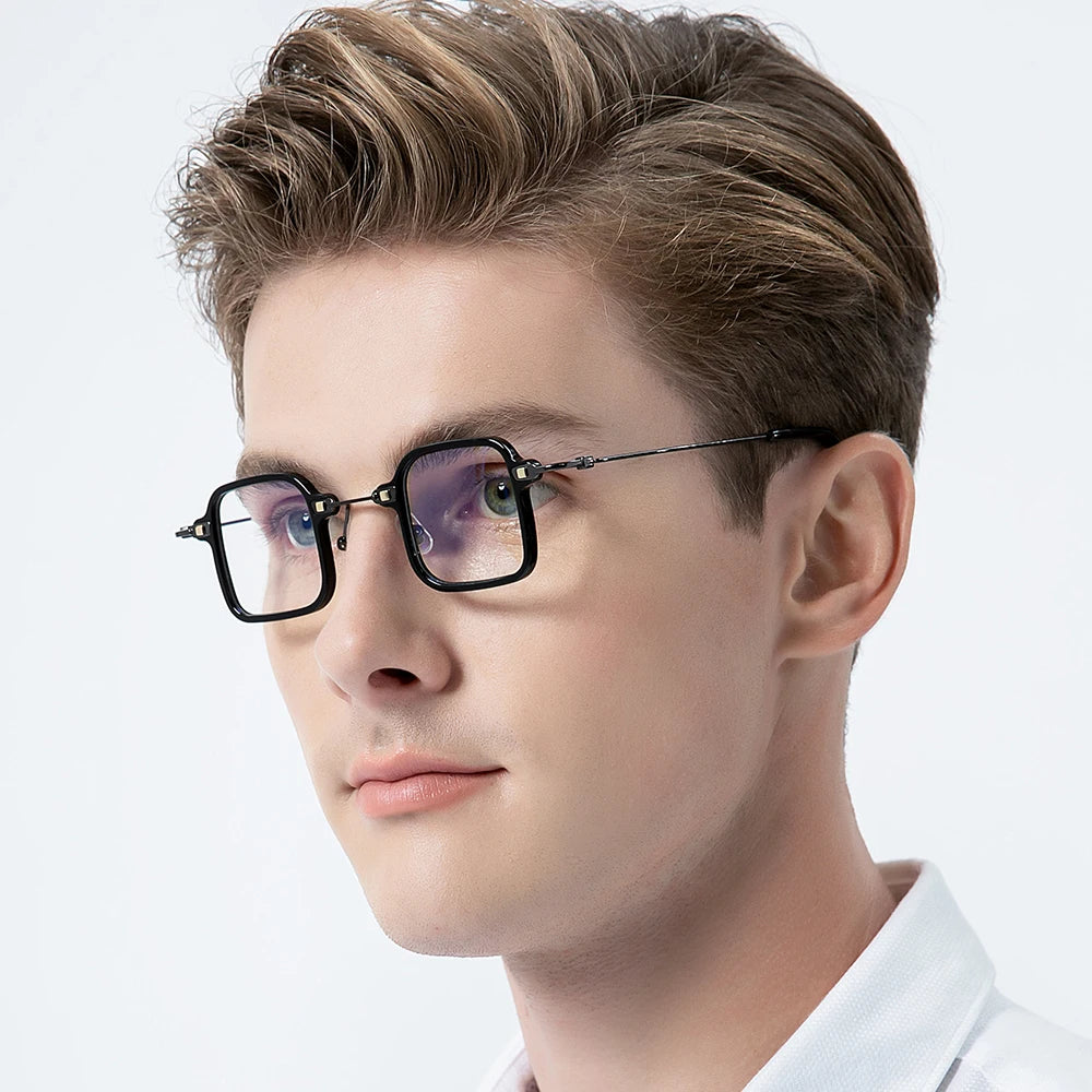 FONEX Acetate Titanium Glasses Men 2021 New Vintage Square Eyeglasses Frame Women Spectacles Eyewear F85672