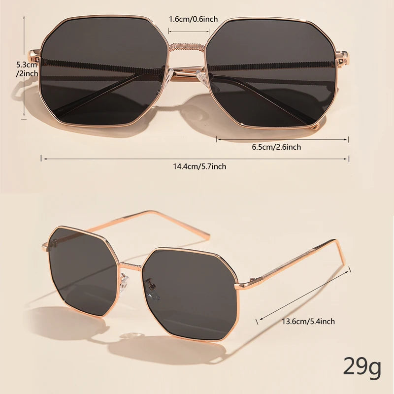 New Fashion Lady Metal Square Sunglasses Women Eyeglasses Luxury Brand Hip Hop Sun Glasses Female UV400