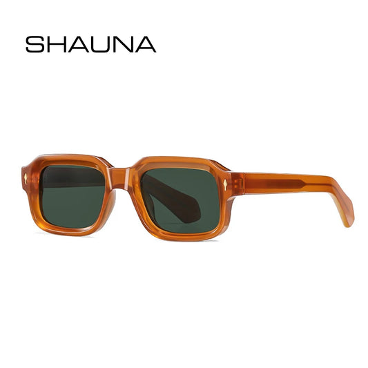 SHAUNA Retro Quadratische Damen Luxus Polarisierte Sonnenbrille Mode Klare Anti Blaulicht Brille Herren Punk Shades UV400 Sonnenbrille