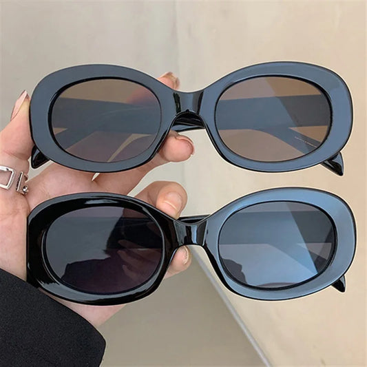 Vintage süße Modemarke Sonnenbrille für Frauen und Männer stilvolle Luxus ovale Designer weibliche Sonnenbrille UV400