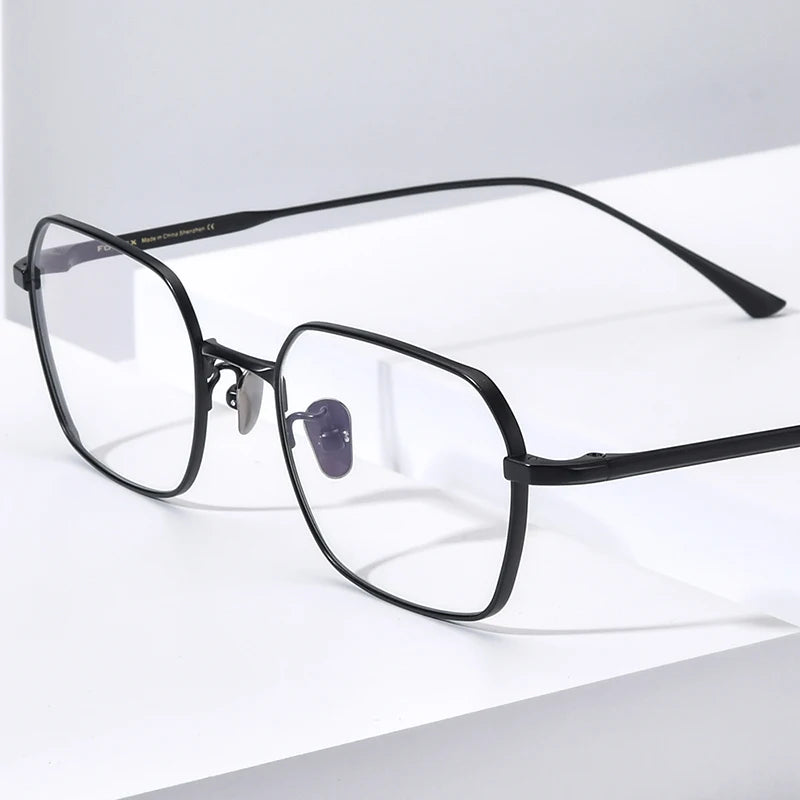 FONEX Pure Titanium Glasses Men 2023 New Women Retro Trendy Square Eyeglasses Eyewear DESKEY