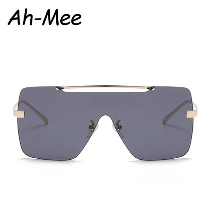 New Oversized Square Sunglasses Women Fashion Flat Top Gradient Lens One Piece Men Eyewear UV400 Outdoor Sun Glasses