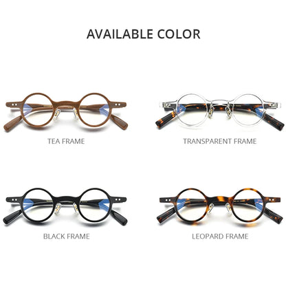 HEPIDEM Acetate Glasses Frame Men Vintage Retro Small Round Eyeglasses Women Spectacles Eyewear 9178