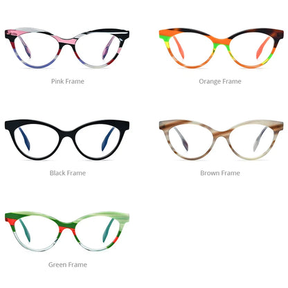 HEPIDEM Multicolor Acetate Glasses Women Brand Designer Cat Eye Eyeglasses Ladies Spectacle Eyewear 9257