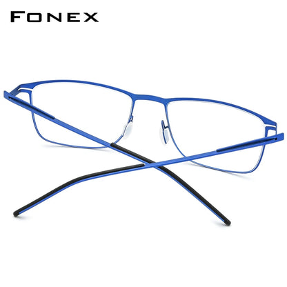 FONEX Alloy Eyeglasses Men Square Frames Glasses 2020 New Metal Full Korean Screwless Eyewear F1009