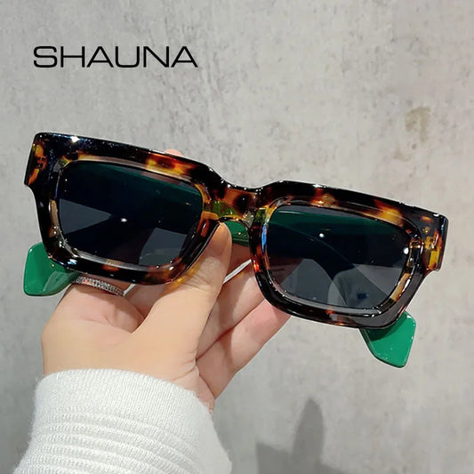 SHAUNA Retro Square Herren Punk Sonnenbrille Shades UV400 Mode Marke Designer Jelly Grey Damen Sonnenbrille