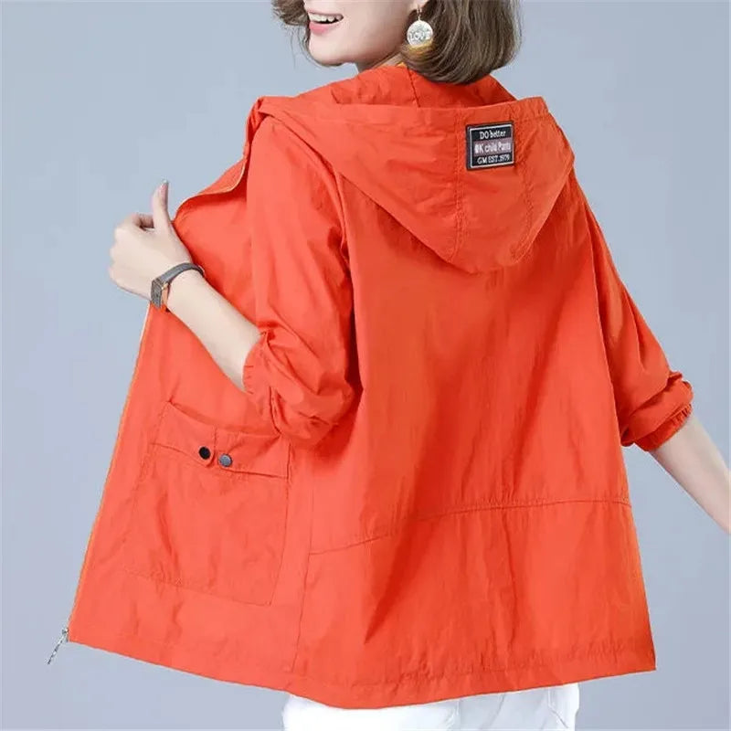 Frauen Eis Seide Sonnenschutz Kleidung 2023 Sommer Neue Anti-Uv-Mantel Weibliche Mit Kapuze Jacke Zipper Lose Oberbekleidung G1951