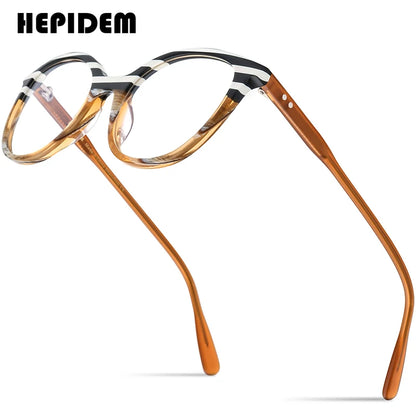 HEPIDEM Multicolor Acetate Glasses Women Retro Square Eyeglasses Men Spectacles Eyewear H9298