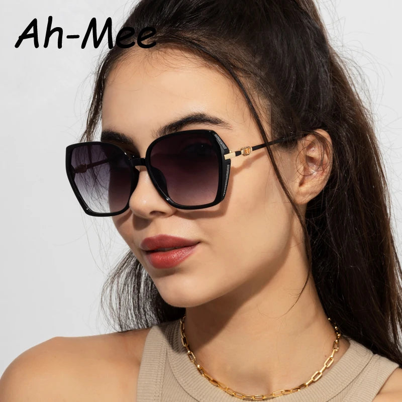 Lunettes de soleil carrées tendance pour femmes, style tendance, pour dames, nuances vintage, dégradé, Oculos UV400, streetwear