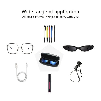 Portable Zipper Carabiner Sunglasses Protector Box Hard Eye Glasses Case Travel Pack Glasses Case Eyewear Accessories With Hook