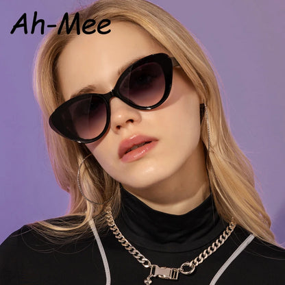 Fashion Cat Eye Colorful Sunglasses Women Shades UV400 Retro Gradient Cateye Trending Sun Glasses Female