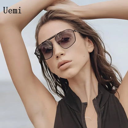 New Fashion Women Sunglasses For Men Retro Irregular Square Metal Frame Sun Glasses Driving Beach Shases UV400 Eyeglasses