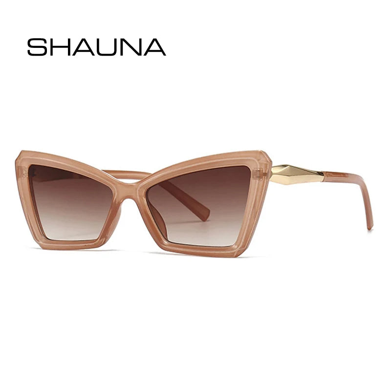 SHAUNA Retro Cat Eye Damen Sonnenbrille mit Farbverlauf Fashion Brand Designer Teeblau Herren Trend Sonnenbrille Shades UV400