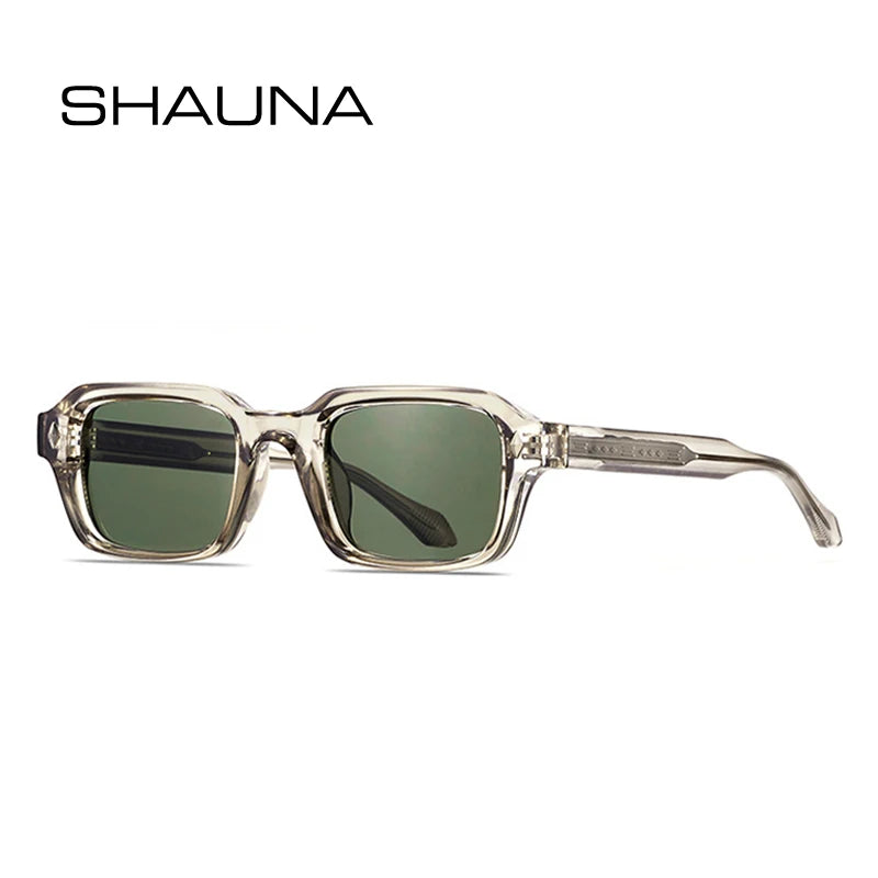 SHAUNA Retro Rechteck Männer Luxus Sonnenbrille Mode Männer Punk Shades UV400 Nieten Sonnenbrille