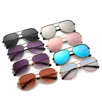 Luxury Metal Women Sunglasses Oversize Men Driving Mirror Anti-Reflective Sun Glasses Lady Shades Party Eyewear UV400 Oculos