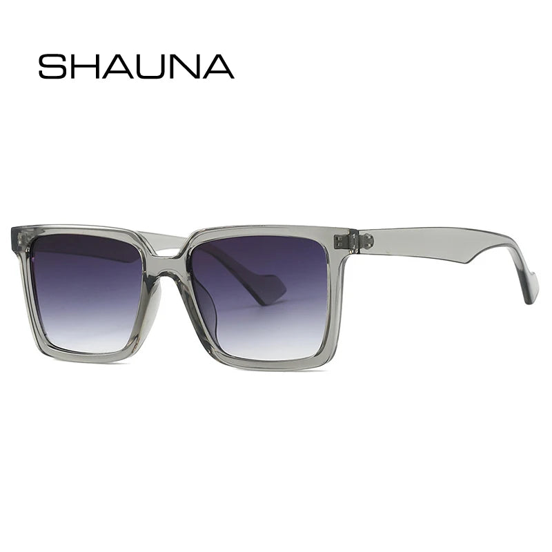 SHAUNA Klassische quadratische Sonnenbrille Damen Farbverlauf verspiegelt UV400 Vintage Herren Sonnenbrille