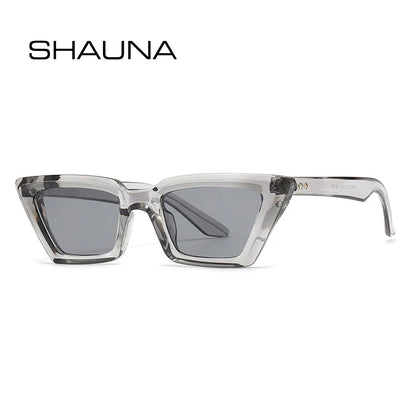 SHAUNA Retro Rivets Women Cat Eye Sunglasses Shades UV400