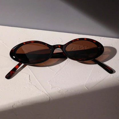 Sexy Small Oval Women's Sunglasses 2024 New Fashion Leopard Brown Hot Sun Glasses Female Retro Colorful Shade Eyeglass