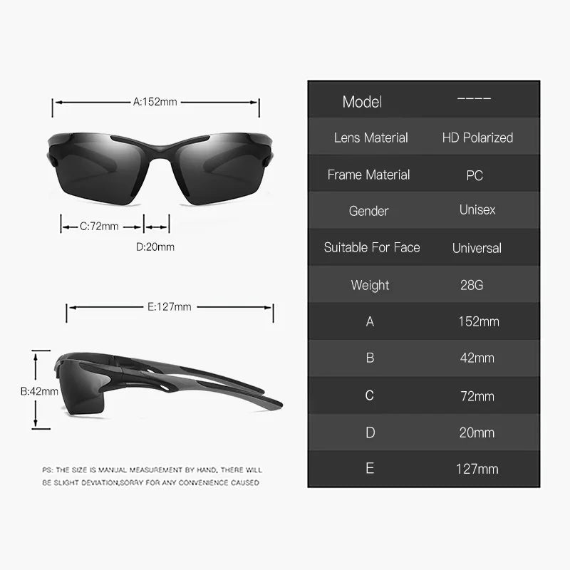 Luxury Rimless Anti-glare Sunglasses Men Women Fashion Hiking Driving Polarized Brand Design Sun Glasses Vintage Shades UV400