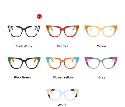 Neue Retro Bunte Anti Blau Licht Frauen Brille Mode Cat Eye Rahmen Trendy Klare Linse Lesen Computer Weibliche Brillen