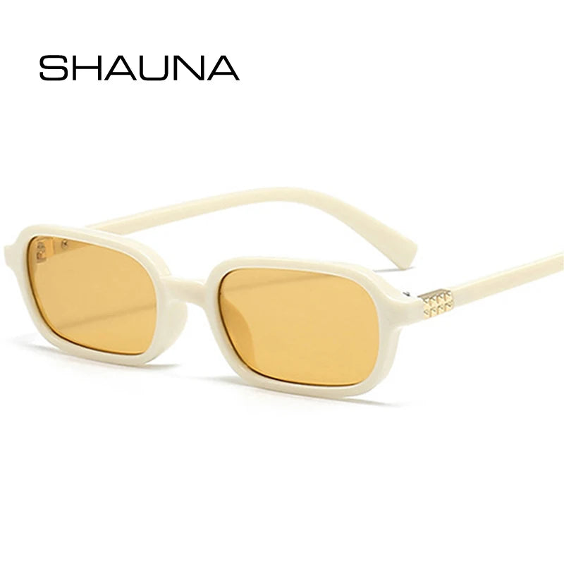 SHAUNA Fashion Small Rectangle Women Shades UV400 Sunglasses Retro Clear Lens Men Glasses Frame