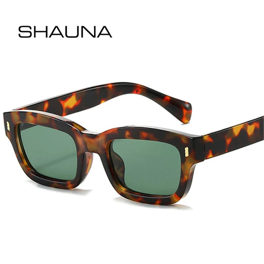 SHAUNA Mode Petites Lunettes De Soleil Carrées De Luxe Pour Femmes Vintage Rivets Décoration Marque Designer Hommes Gelée Couleur Lunettes De Soleil UV400