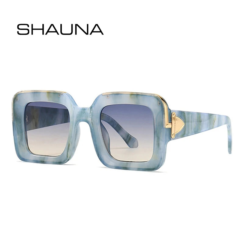 SHAUNA Retro Square Women Luxury Sunglasses Fashion Brand Designer Gradient Mirror Shades UV400 Men Trending Sun Glasses