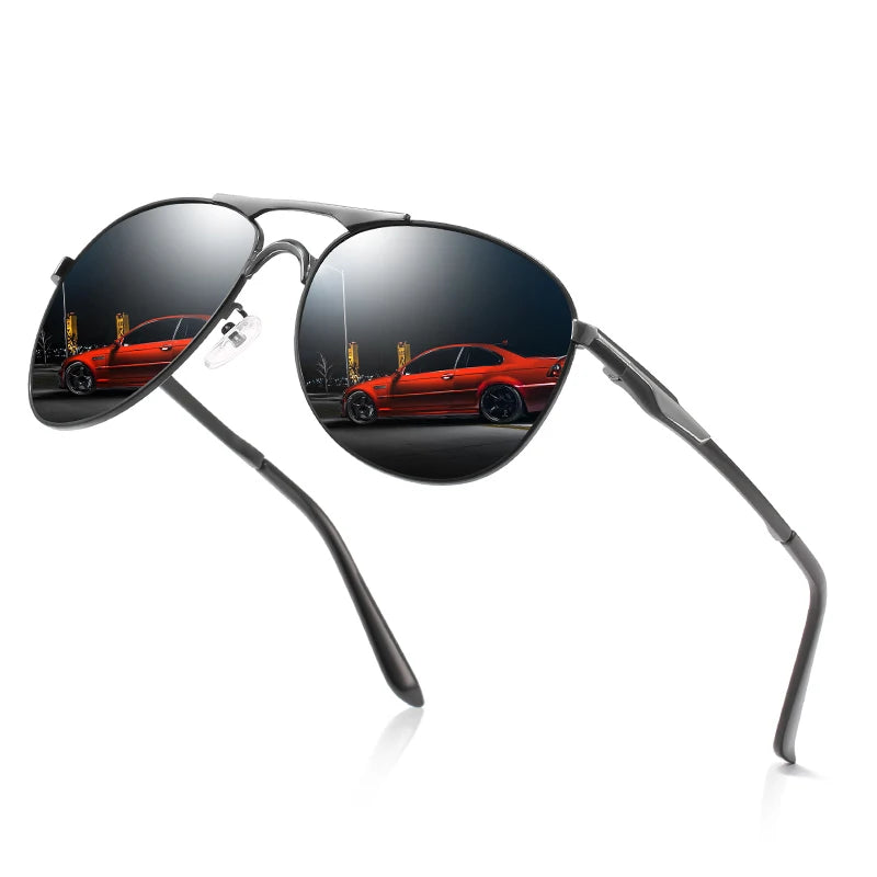 Polarisierte Sonnenbrille für Männer und Frauen, Metallrahmen, Pilotenbrille, männliche Mode, Sonnenbrille zum Autofahren, Markendesign, Brillen, Schattierungen von UV400