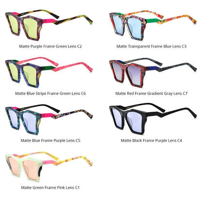 HEPIDEM Acetat Polarisierte Sonnenbrille Männer 2024 Neue Retro Bunte Trendy Design Cat Eye Sonnenbrille UV400 Frauen Shades H9360T