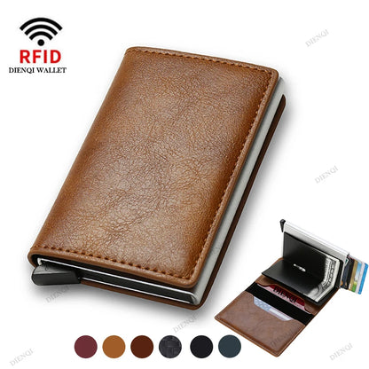 Porte-cartes de crédit antivol Rfid, portefeuille intelligent et minimaliste, poche pour hommes et femmes, porte-cartes fin, étui pour cartes de crédit, sac à main