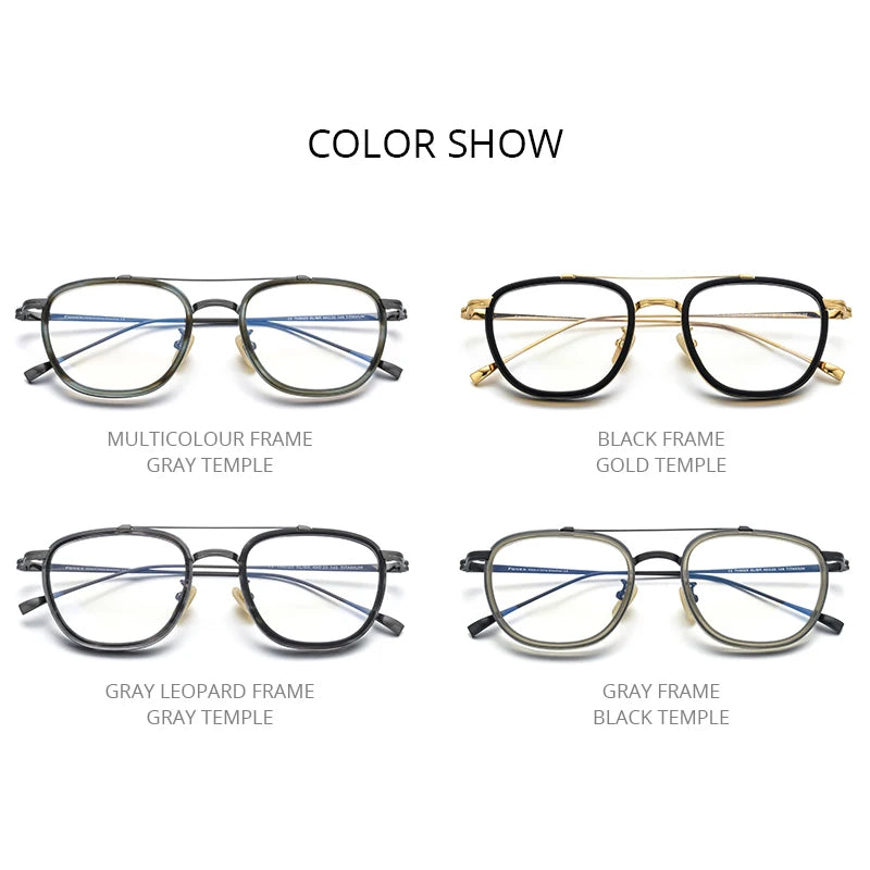 FONEX Acetate Titanium Glasses Men Retro Square Eyeglasses Frame Women 2022 Vintage Eyewear F9025