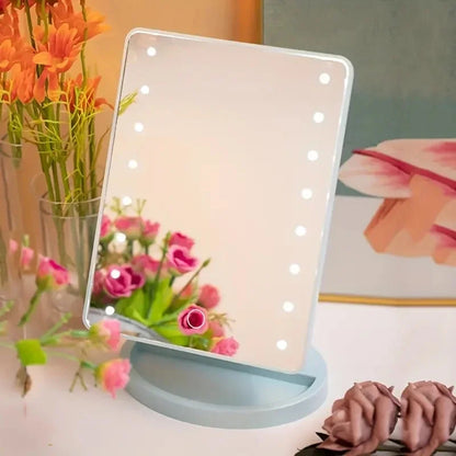 1PC-LED desktop makeup mirror, night light touch sensitive design, 360 degree rotating storage, creating a perfect makeup look