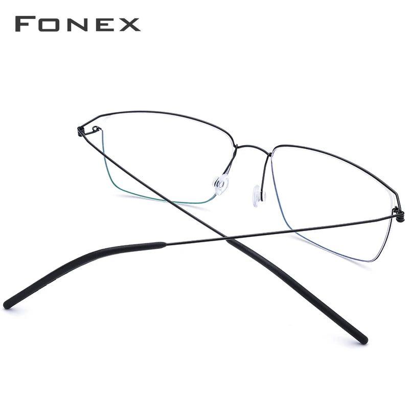 FONEX Titanium Alloy Glasses Men Eyeglasses Frame New Women Korean Morten Screwless Eyewear 98624