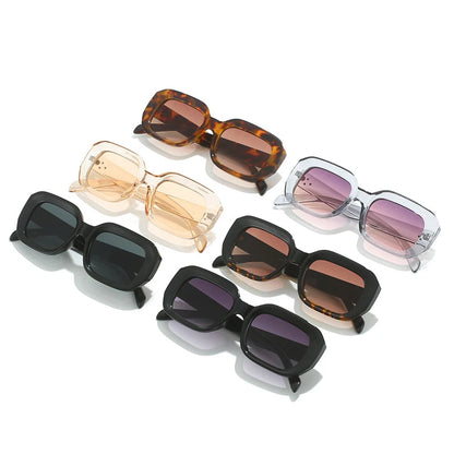 SHAUNA Retro Polygon Square Sunglasses Fashion Gradient Shades UV400 Men Rivets Sun Glasses